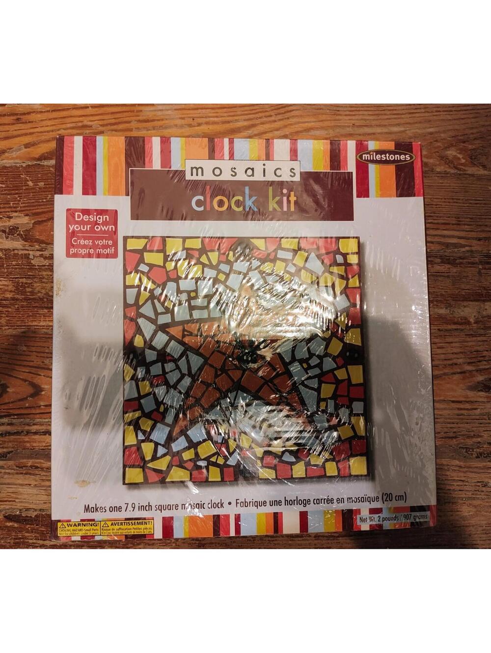 Milestones Mosaics Clock Kit Design Your Own Clock Makes a 8” X 8" NEW